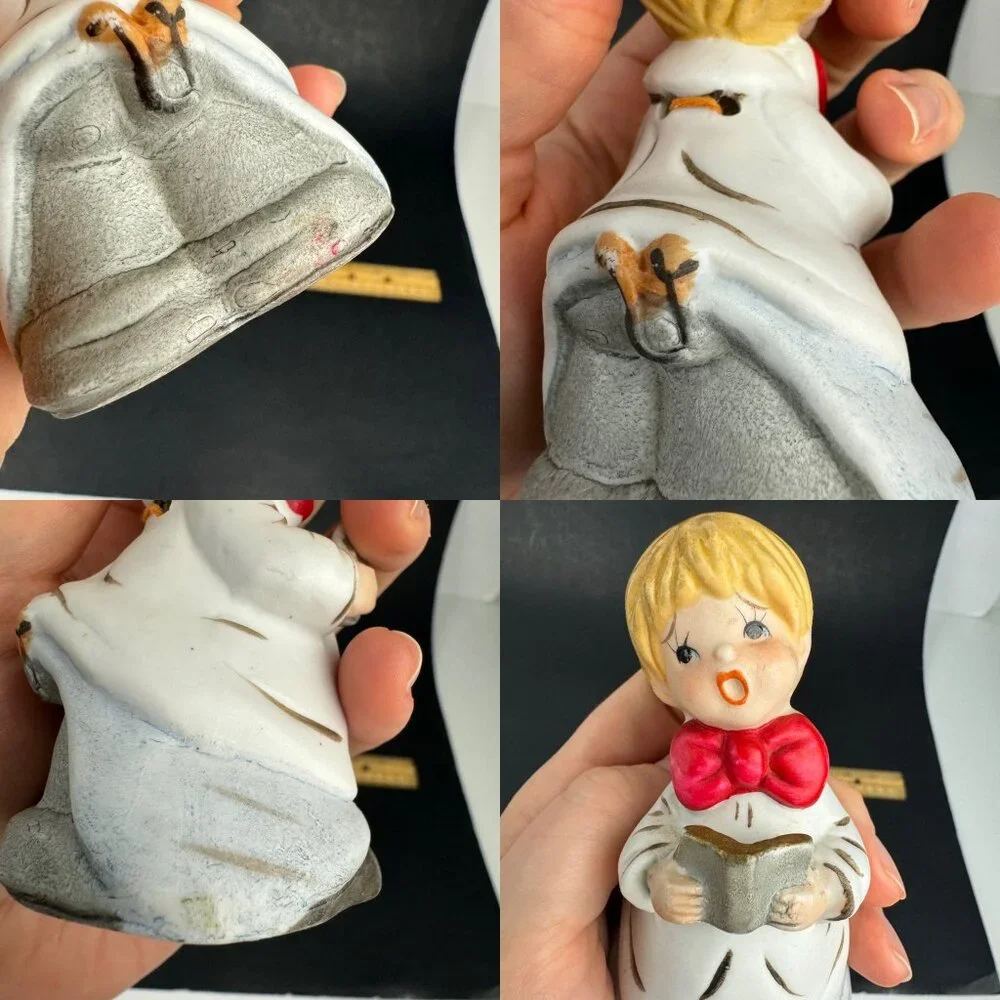 Vintage 1978 Jasco Choir Boy Singing Decorative Bell‎ Christmas Holiday Ceramic
